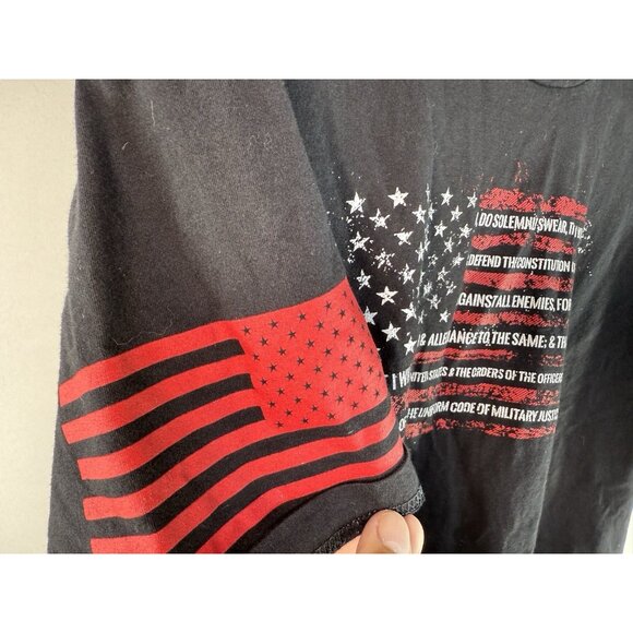 Grunt Style Mens XXL Military THE OATH American Flag Veteran Tshirt Black - Picture 6 of 12